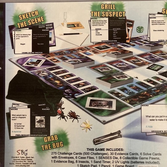 CSI Crime Scene Investigation Senses The Game New 2006 Board Game Collectable - Picture 11 of 13